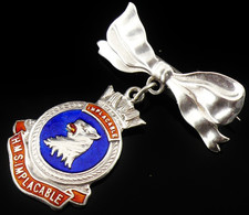 Sterling Silver Sweetheart Brooch Badge H.M.S Implacable c.1944 Aircraft Carrier picture