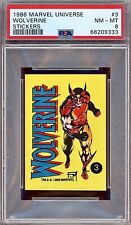 1986 Marvel Universe Stickers #3 Wolverine PSA 8 🔥RARE🔥 picture