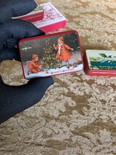 Vintage 1981 Lillian Vernon Victorian Memories Miniature Holiday Tins Box Set picture