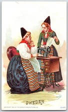 1892 Singer Manufacturing Co. Trade Sewing Card Sweden picture