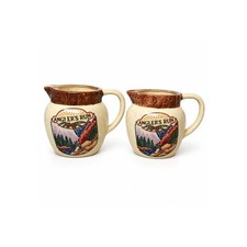 Vintage 1993 Fitz & Floyd Omnibus Anglers Run Water Pitchers Set of 2 picture