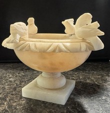 Vintage Italian Alabaster Bird Bath White Marble picture
