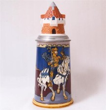 Antique Mettlach V&B Beer Stein Etched Knight w/Stein #2765 by H.Schlitt c.1904 picture