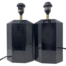 Nate Berkus Set of 2 Black Geometric Gem Shaped Table Lamp Bases picture