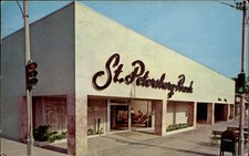 St Petersburg FL St Petersburg Bank Building street vintage postcard d445 picture