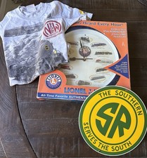 Vintage Train Collection Lionel train clock, N&W T-shirt (Y SM), Porcelain sign picture