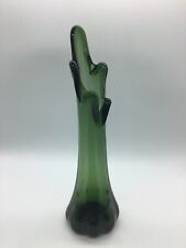 Green Vase Five Finger Hand Blown Vase (11 Inches Tall X 3 Inches At Base) picture