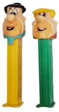 (2) VTG 1992 Flintstones PEZ Candy Dispensers - Fred Flintstone, Barney Rubble picture