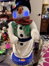 Gemmy Cowboy Snowman - Rare - Box Is A Little Damaged - Tested- Works- picture