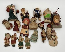 Rare Vintage Eerie Folk Art Christmas Lot Primitive Gothic Santas Dolls Oddities picture