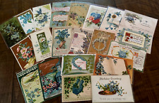 Lot of~23~Vintage Greetings~Postcards w.~FORGET-ME-NOTS FLOWERS~in Sleeves-k-17 picture