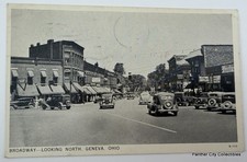Original 1938 Postcard Broadway Street Looking North Geneva Ohio picture