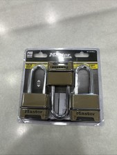 MASTER LOCK 3 Pack Heavy Duty Outdoor Resettable Combination Padlocks M175TRILJ picture