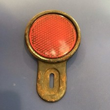 Vintage A.C. Spark Plugs Red Reflector Light License Plate Topper, All Original picture
