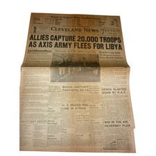 Nov 7 1942 Cleveland News WWII Newspaper Allies Capture 20000 Troops Libya picture