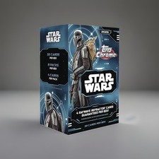 2026 Topps Chrome Star Wars Blaster Box 8 Packs, 32 Total Cards Factory Sealed picture