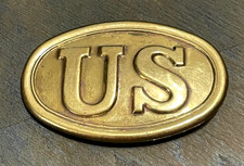 Vintage U.S. Civil War Union US Belt Buckle Brass Lead Filled picture