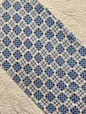 1940's-50's full floursack/feedsack geometric blue and white tile pattern 11x23