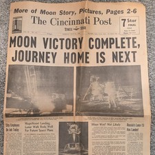 The Cincinnati Post July 21 1969 Apollo Moon Victory Newspaper picture