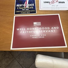 Charlie Kirk Very Rare Funeral Memorial Authentic Statefarm Stadium Posters picture