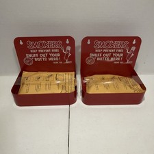 2x Vintage MR. BUTT SNUFFER Steel Ashtrays - Smoker Memorabilia - NEW RARE picture