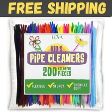 200 Pipe Cleaners Craft Multicolored Craft Pipe Cleaners Bulk, Chenille picture