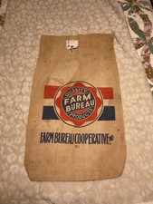 Quality Farm Bureau Products Red and Blue Graphics Cloth Seed Bag (READ) As Seen picture