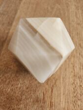 Vintage 14 Side Hand Carved Marble Paperweight  2