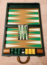 VTG 70βs Crisloid Backgammon Green and Butterscotch Complete Set BAKELITE π₯ picture