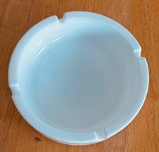 Opalex White Milk Glass Round Ashtray France 26 On Bottom 4 slots 5 1/2