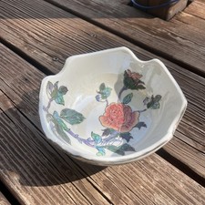 Vintage Chinese Toya Hand Painted Rose Silver/gold  6” Bowl picture