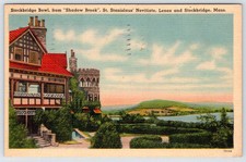 1947 STOCKBRIDGE BOWL SHADOW BROOK ST STANISLAUS NOVITATE LENOX MA POSTCARD picture