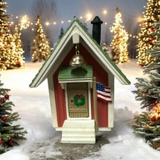 VTG Hallmark Little Red Schoolhouse Holiday Ornament Lighted QLX7112 No Box 1985 picture