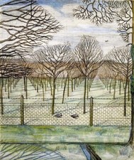 Oil painting The-Cherry-Orchard-Paul-Nash-Oil-Painting landscape  c picture