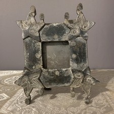 Vtg Heavy (Possibly Cast Iron) Hecho in Mexico Unique Folk Art Picture Frame picture