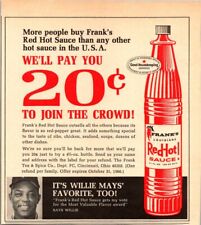 Willie Mays Frank's Louisiana Red Hot Sauce 1966 Vintage Print Ad picture