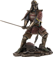 Medieval Japanese Samurai Statue - General Minamoto Warrior Sculpture in Prem... picture