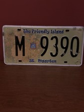 Vintage Authentic St. Maarten License Plate Circa. 1999-2002, Personal Car Use picture
