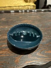 Vtg. Ashtray Willert Home Products Teal Blue Mid-Century Melamine Plastic Round picture