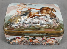 Vintage French Capodimonte Style Hand Painted Neoclassical Porcelain Box picture