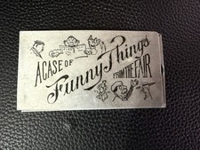 ULTRA RARE-1904 St Louis Worlds-A Case of Funny Things-RISQUE-7 Metal Cards picture