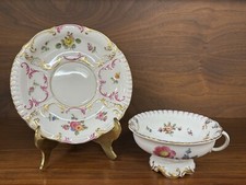 Antique KPM Berlin Floral Decorated Footed Cup & Saucer Set, 2nd Quality picture