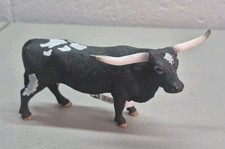 Schleich Black Texas Longhorn Cow 13865 Retired Farm World Toy Figure NWT picture