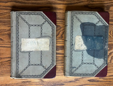 Antique 1929-1930 Plumbing Ledger Pair Palmyra PA Handwritten Journal picture
