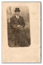 RPPC Mission Studio View Dapper Man Bob Samuelson San Francisco CA Postcard W14 picture
