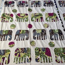 Handmade Elephant Applique Textile 60x90 Boho Wall Hanging Bedspread picture
