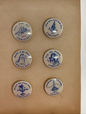 Vintage Porcelain Christmas Buttons 1971-1976 Complete Set Religious Pictorial picture