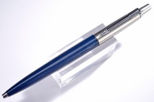 Vintage Parker Jotter Ballpoint Pen in Deep Deep Blue - USA - Brass Threads #30 picture