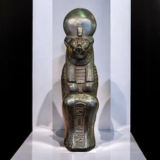 Ancient Egyptian Statue Rare Goddess Sekhmet Antique Pharaonic Mythology BC picture