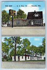 c1950's The Surf Hotel & Restaurant Cabins Multiview Kenosha Wisconsin Postcard picture